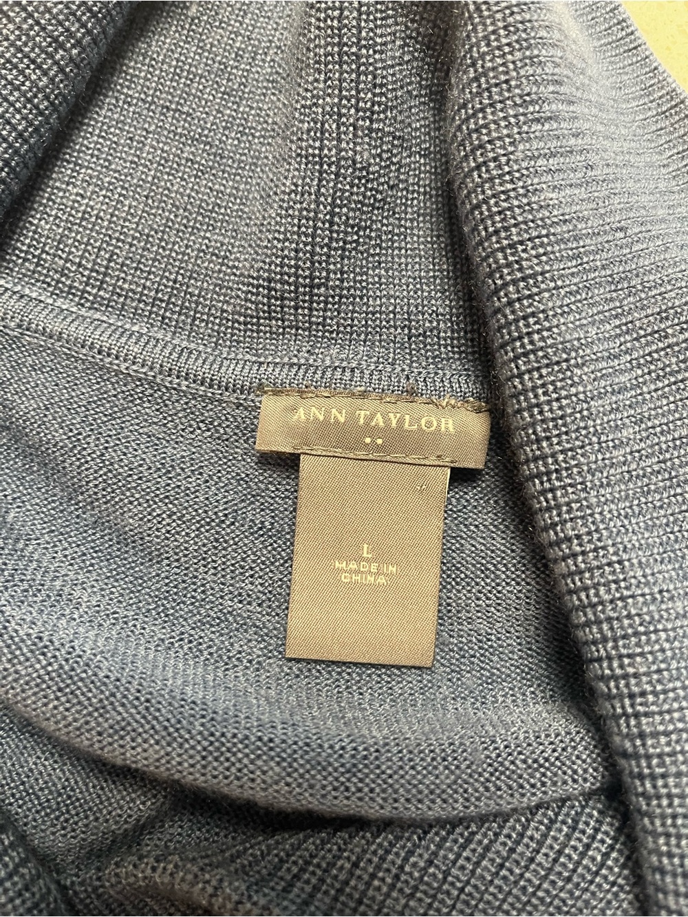 Ann Taylor Slate Blue Shawl Collar Wrap Cardigan - Picture 3 of 8